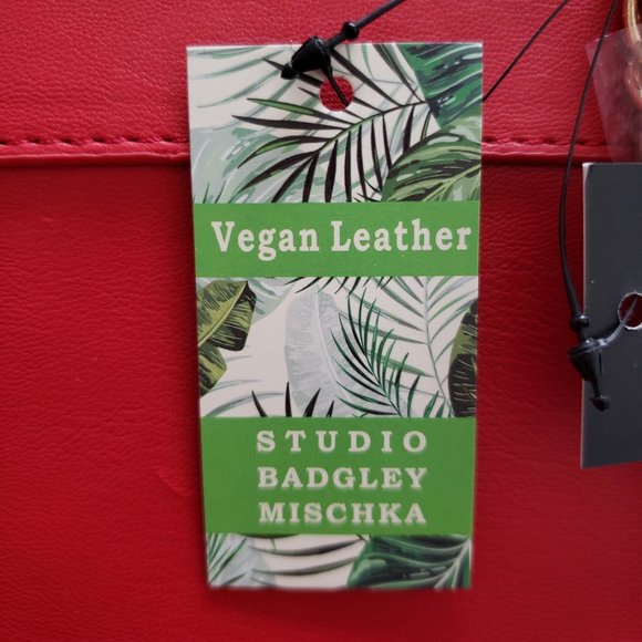 NWT - Badgley Mischka - Vegan Leather Red Purse Bag Tote - GREAT for Holidays! - Picture 3 of 14